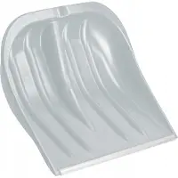 Kadax Sneeuwspade, 49 cm breed, sneeuwschep zonder steel, sneeuwschuiver, sneeuwruimer, kunststof sneeuwschop, sneeuwschuip (1, zilver met aluminium rand)
