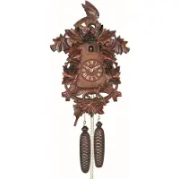 Engstler - 938_QM - Koekoeksklok - Kwarts - Notenhout - met muziek - 46 cm