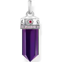 Thomas Sabo Hanger, Hanger met facetgeslepen imitatie-amethist, gezwart zilver, (Zilver)