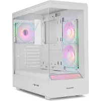 NOX Hummer NXHUMMERSIGNALBK, Midi-tower, PC-behuizing, wit, ATX, micro ATX, SPCC, gehard glas, multi