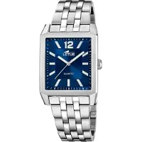 Lotus Kwartshorloge Square Horloge, herenhorloge, stalen band, analoog