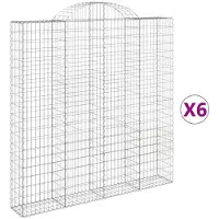 vidaXL Schanskorven 6 st gewelfd 200x30x200/220 cm ijzer