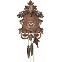 Engstler - 535_QM - Koekoeksklok - Kwarts - Notenhout - met muziek - 34,5 cm
