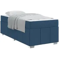 vidaXL Bedframe met matras Blauw 100 x 200 cm Stof