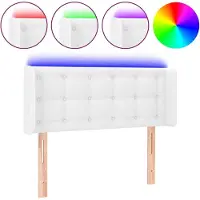 vidaXL Hoofdbord LED 93x16x78/88 cm kunstleer wit
