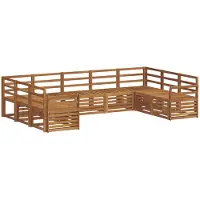 vidaXL Buiten bank set 9 st Naturel