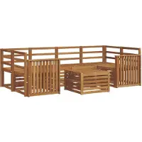 vidaXL Buiten bank set 7 st Naturel Massief Acacia Hout
