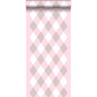 ESTAhome behang ruiten babyroze - 53 cm x 10.05 m - 114925