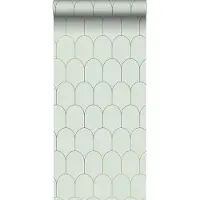 ESTAhome behang art deco motief mintgroen en goud - 53 cm x 10.05 m - 139202