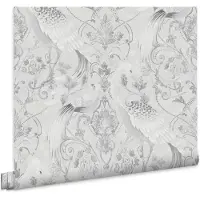 Laura Ashley Tregaron Behang - Dieren - 10mx52cm - Grijs