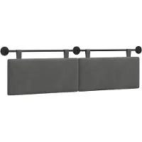 vidaXL Hangend hoofdbord Donkergrijs Corduroy stof