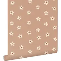 ESTAhome behang madeliefjes terracotta roze - 53 cm x 10.05 m - 131117