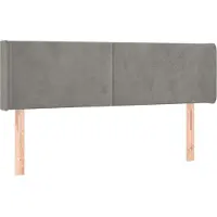 vidaXL Hoofdbord met randen 147x16x78/88 cm fluweel lichtgrijs