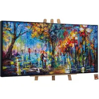 YS Canvas schilderij groot handgeschilderd herfstallee herfst bomen – -Art Gallery – Luxe wanddecoratie voor woonkamer – Modern schilderij voor slaapkamer en hal