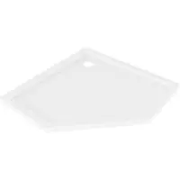 Mexen Flow pentagonale douchebak slim 100 x 100 , wit glans - 46P101010
