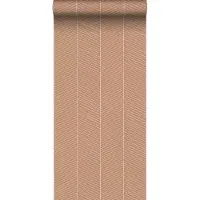 ESTAhome behang visgraat-motief licht terracotta - 53 cm x 10.05 m - 139357
