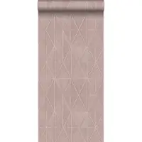 ESTAhome behang origami motief oudroze - 53 cm x 10.05 m - 148709