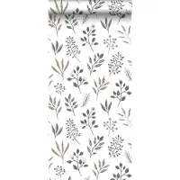 ESTAhome behang bloemmotief in Scandinavische stijl wit - 53 cm x 10.05 m - 139081