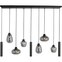 Steinhauer Eettafel hanglamp Reflexion zwart met rookglas