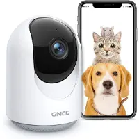GNCC P1 Wifi Babyfoon met Camera - Met App - 1080P - Bidirectionele Audio - Super IR Nachtzicht - Bewegingsdetectie - Sirene - Wit