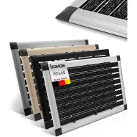 Bomoe AluGant deurmat buiten - 40x60 cm vloermat van aluminium - deurmatten met rubber - muduster antislipmat zilver