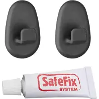 Metaltex Origin Plakhaken Set A 2 Stuks Zwart zwart Metaal Douche- en