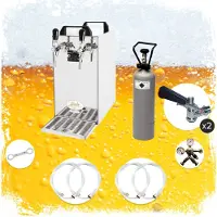Ich-zapfe Complete set - Biertap - Kontakt 40, 2-kraans droogkoeler, 50 l/u - Beertender, Thuistap, Bierkoeler - met 2 x Fustkoppeling KeyKeg