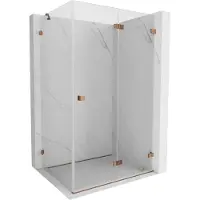 Mexen Lunar-F opvouwbare douchecabine rechts 95 x 90 , transparant, roze goud- 836-095-090-60-00-P