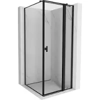 Mexen Mist T douchecabine draaideur rechts 90 x 90 , zwarte lijst, zwart - 8A4T-090-090-70-70-P