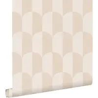 ESTAhome behang art deco bogen beige en zandkleurig - 53 cm x 10.05 m - 139985