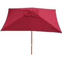 Mendler Parasol Florida, tuinparasol marktparasol, 3x4m polyester/hout 6kg ~ bordeaux