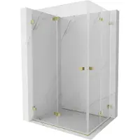 Mexen Lunar-F Duo opvouwbare douchecabine 80 x 75 , transparant, goud - 836-080L-075P-50-00