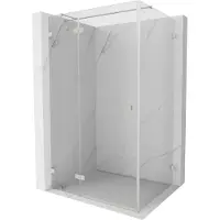 Mexen Lunar T douchecabine scharnierend links 130 x 110 , transparant, geborsteld nikkel - 834T-130-110-97-00-L