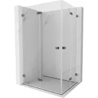 Mexen Lunar-F Duo opklapbare douchecabine 80 x 70 , transparant, geborsteld gun grijs - 836-080L-070P-66-00
