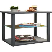 VCM Houten salontafel Sofa-tafel Woonkamertafel Bijzettafel Glas Wanilo M