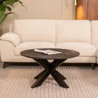 Label51 Otis Salontafel - Zwart - Hout - 80 cm - Rond