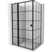 Mexen Mist T douchecabine scharnierend links 80 x 75 , zwart raster, zwart - 8A4T-080-075-70-77-L