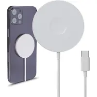MMOBIEL Magnetische Draadloze Oplader 15W Geschikt voor MagSafe - USB - C kabel 1 M - Zwart