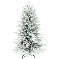 HOMCOM Kerstboom Kunststof, Metaal 93L x 93B x 150H cm Groen+Wit