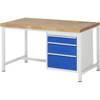 RAU Werkbank serie 8159, 3 schuifladen, B 1500 x D 900 x H 840 mm