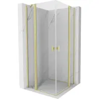 Mexen Mist Duo douchecabine 120 x 120 , transparant, geborsteld goud - 8A4-120-120-55-00