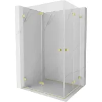 Mexen Lunar-F Duo opvouwbare douchecabine 95 x 90 , transparant, geborsteld goud - 836-095L-090P-55-00