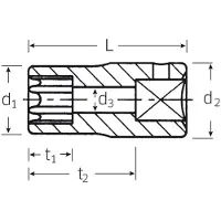 Stahlwille 40 TX E 4 01270004 TX Dopsleutelinzetstuk E 4 1/4 (6,3 mm)