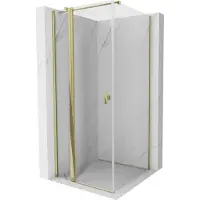 Mexen Mist T douchecabine scharnierend 95 x 95 , transparant, goud - 8A4T-095-095-50-00