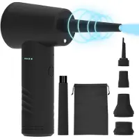 Brixy 4-in-1 Luchtblazer - Perslucht - 53K RPM - Blazen En Zuigen - Gecomprimeerde Lucht - Draadloos En Oplaadbaar - Zwart