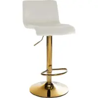 CLP Barkruk Hover - met rugleuning - verstelbaar - draaibar - metalen frame - fluweel - goud/creme