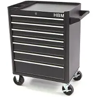 HBM gereedschapswagen met 7 laden, 66 cm, zwart