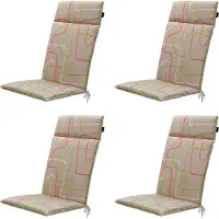 Madison tuinstoelkussen hoge rug joah terra ca. 120x50 cm set van 4