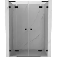 Mexen Lunar L Duo draaibare douchedeuren 140 , transparant, zwart - 834DL-140-000-70-00