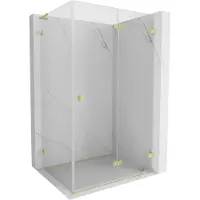 Mexen Lunar-F L vouwdeur douchecabine rechts 95 x 80 , transparant, goud geborsteld - 836L-095-080-55-00-P